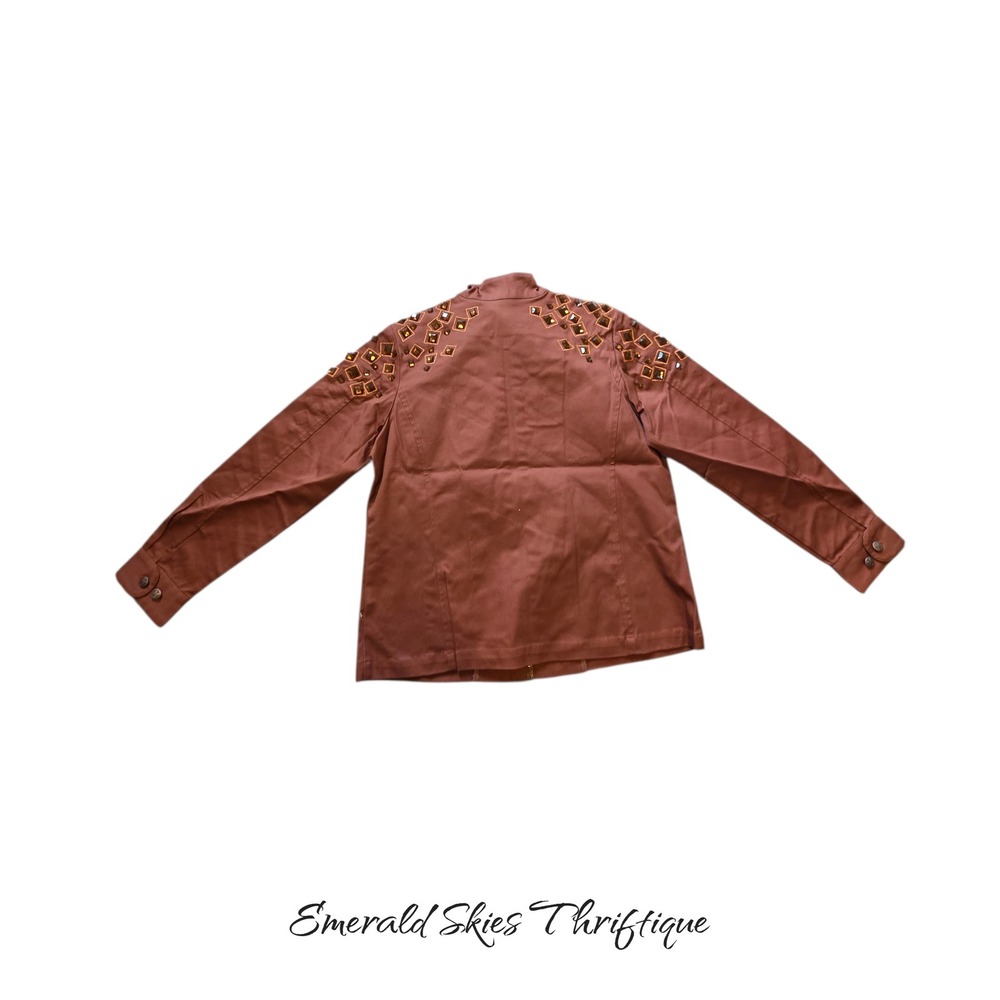 Bob Mackie Wearable Art Jacket Embellished Gems Full Zip Size small. Free ship - Picture 5 of 9